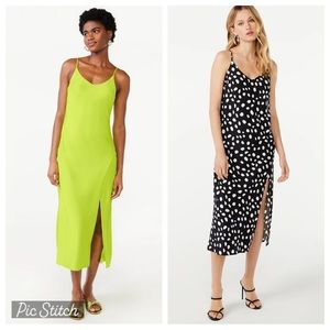 SCOOP NYC Satin Midi Slip Dress x2